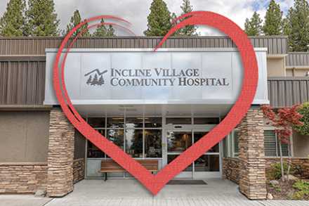 Incline Village Community Hospital Building Exterior with heart graphic overlay