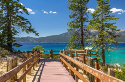 boardwalk to lake water