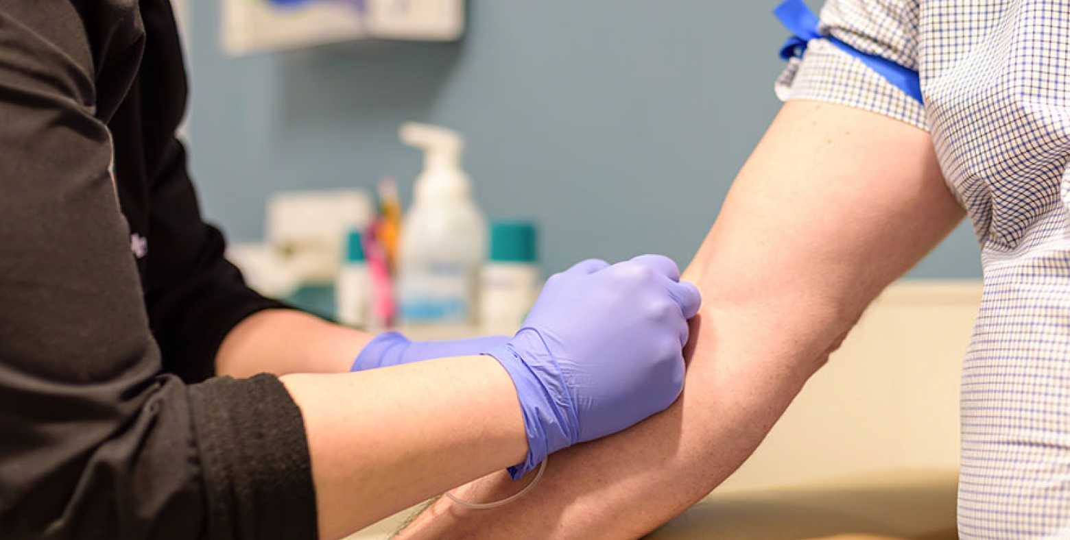 Man getting blood drawn