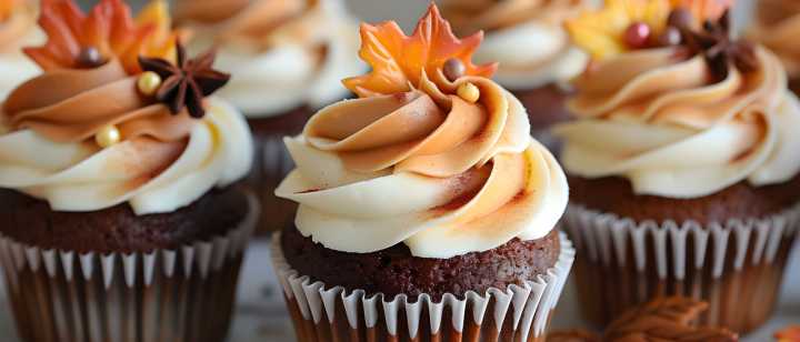 Cupcakes with fall colors